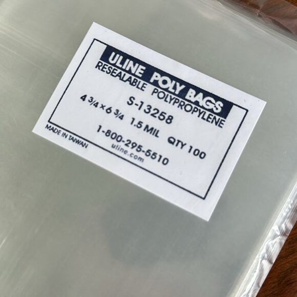 Resealable Polypropylene Bags - 4 3/4” x 6 3/4” - 1.5 mil - QTY 100 - Unopened - Picture 2 of 3